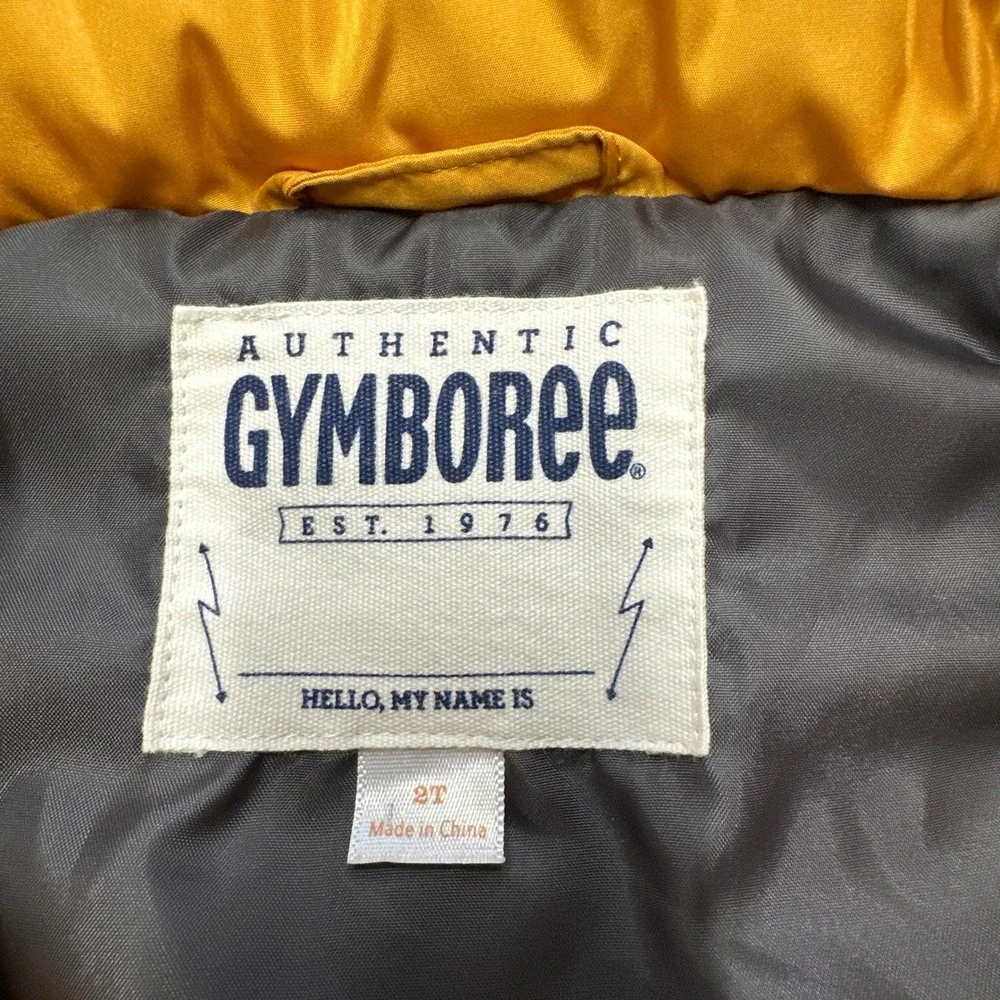 Gymboree Toddler Boys Puffer Vest 2T Yellow Snap Zip Layering‎